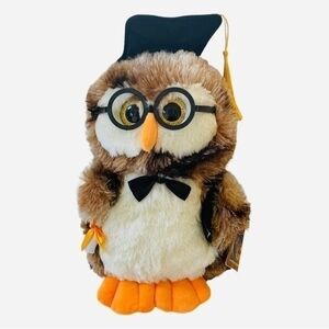 Graduation Wisdom Owl Plush 13" Calplush Multicolor Stuffed Animal NWT Keepsake
